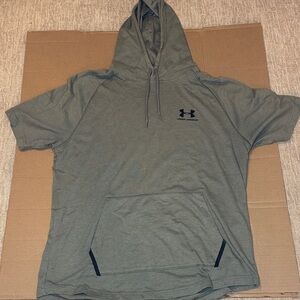 Under Armour Short Sleeve Hooded Pullover - Olive